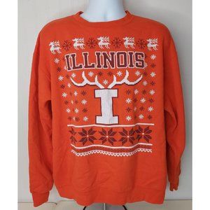 Champion Eco Fleece University Illinois Mens Size XL Orange Sweatshirt Holiday